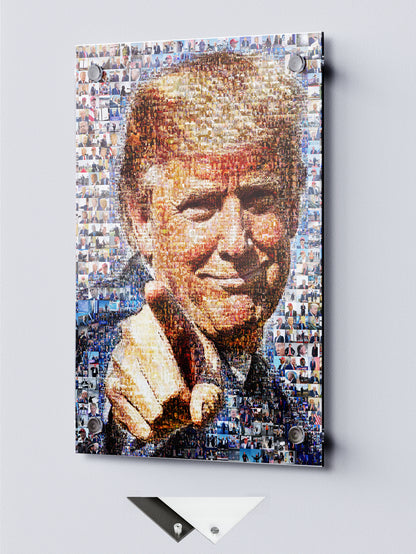 Donald Trump Smiling Portrait – Mosaic Made from Iconic Moments AtelierMosaics