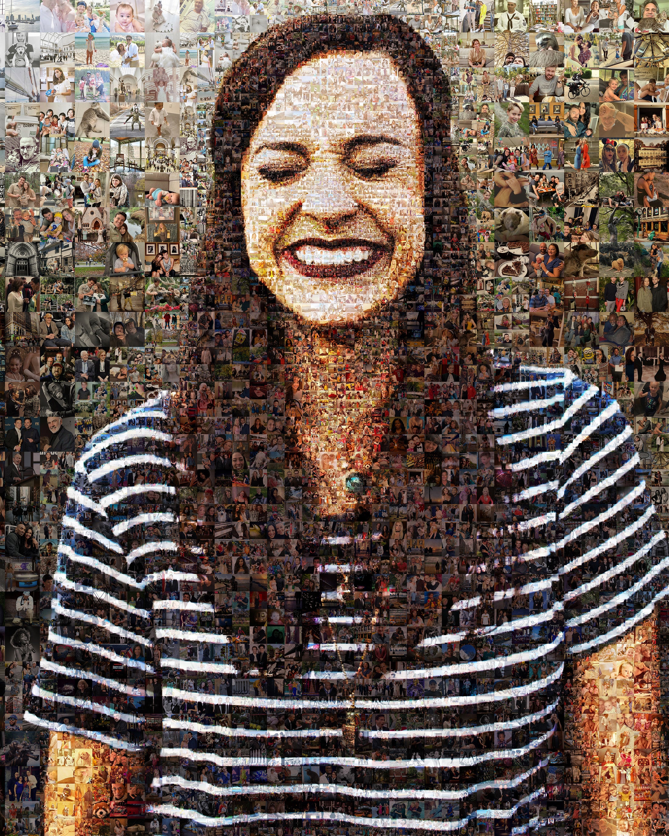 Custom birthday photo mosaic gift celebrating a lifetime of memories