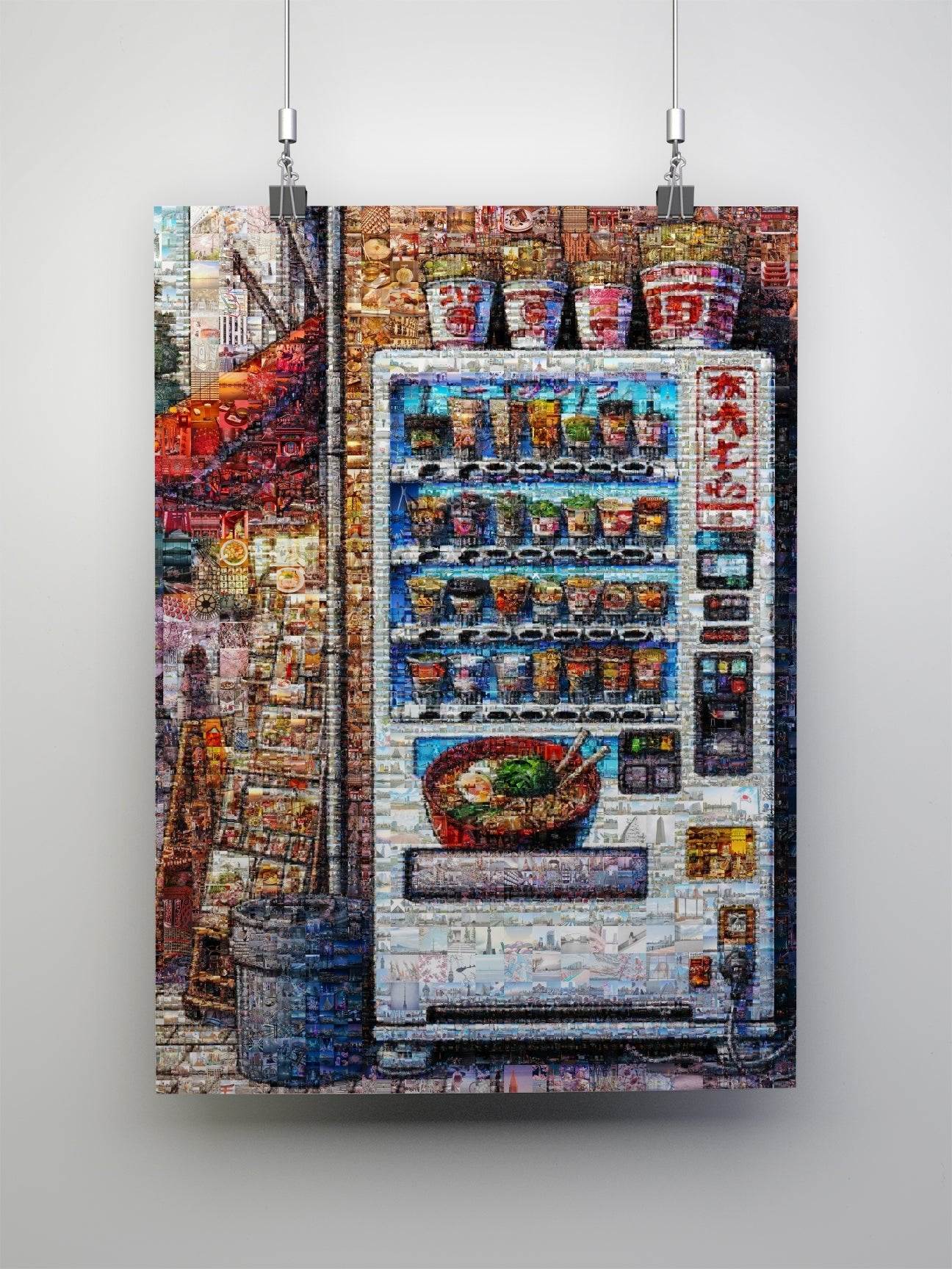 Tokyo Ramen Machine – Japanese Mosaic Art Print - AtelierMosaics
