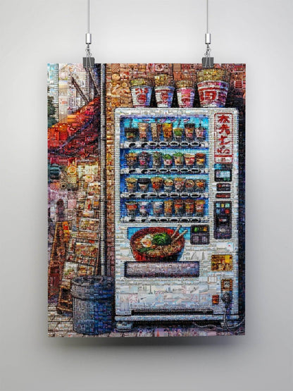 Tokyo Ramen Machine – Japanese Mosaic Art Print - AtelierMosaics