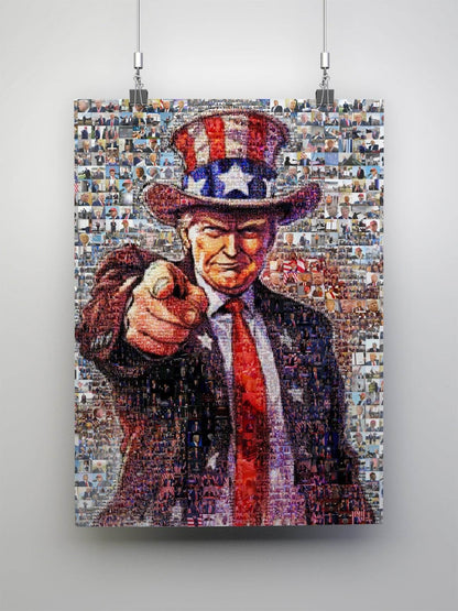 Mosaic Portrait of Donald Trump - Unique Artwork for Collectors and Fans - AtelierMosaics