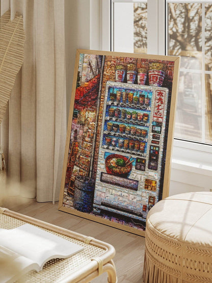 Tokyo Ramen Machine – Japanese Mosaic Art Print - AtelierMosaics