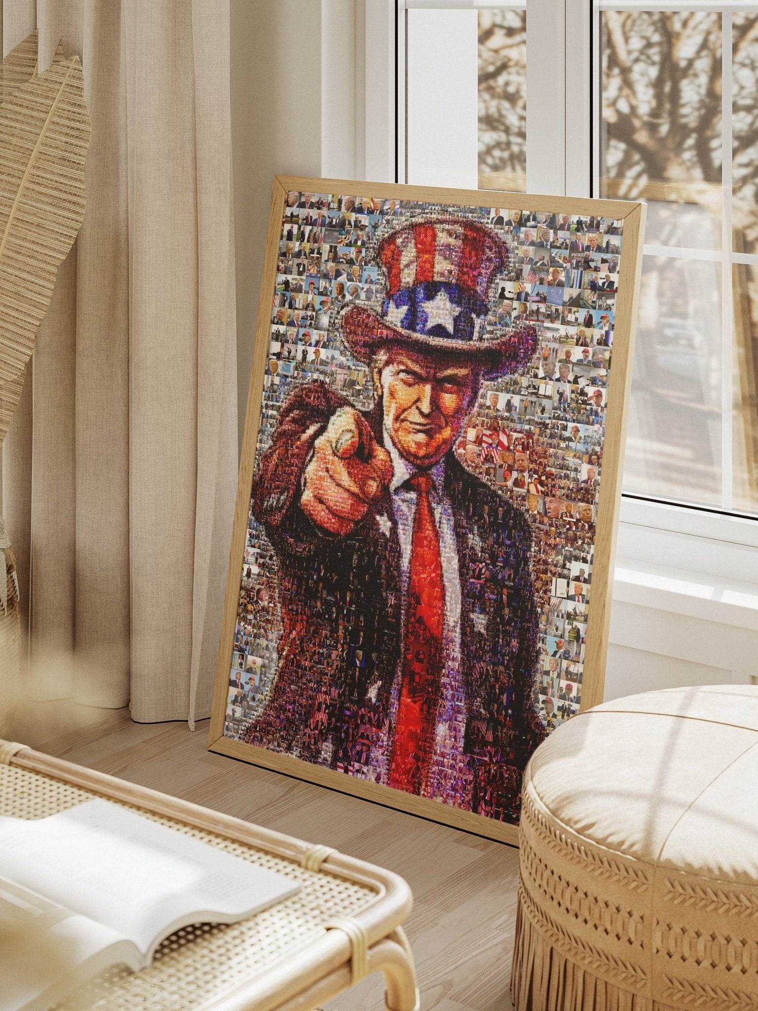 Mosaic Portrait of Donald Trump - Unique Artwork for Collectors and Fans - AtelierMosaics