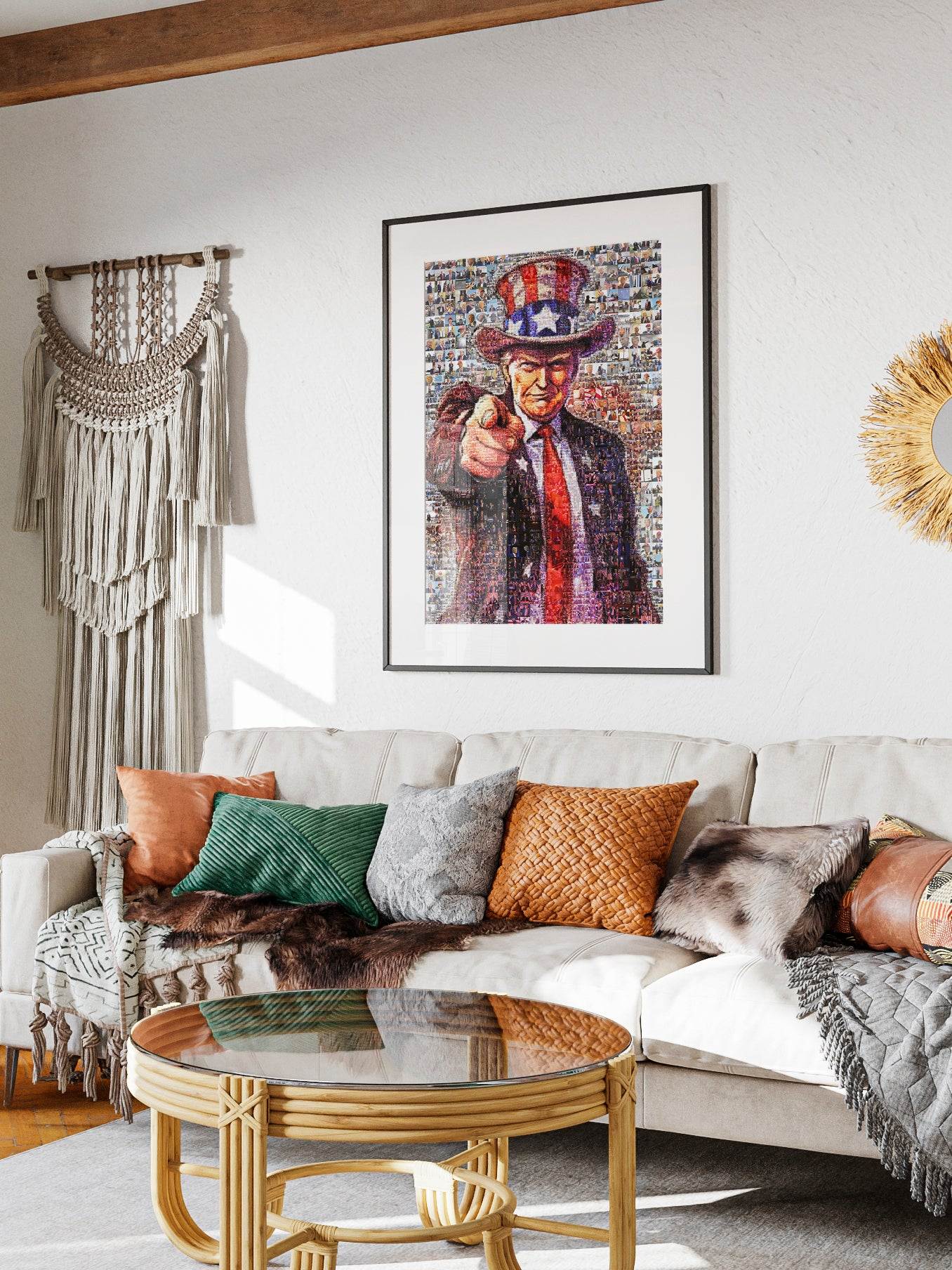Mosaic Portrait of Donald Trump - Unique Artwork for Collectors and Fans - AtelierMosaics