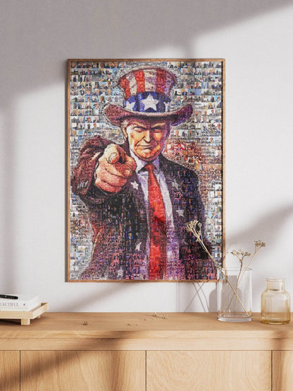 Mosaic Portrait of Donald Trump - Unique Artwork for Collectors and Fans - AtelierMosaics