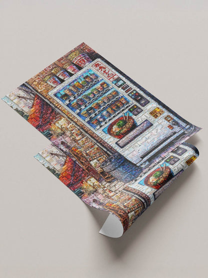 Tokyo Ramen Machine – Japanese Mosaic Art Print - AtelierMosaics