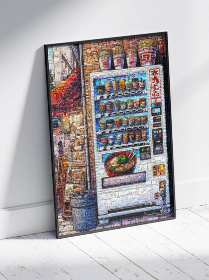Tokyo Ramen Machine – Japanese Mosaic Art Print - AtelierMosaics