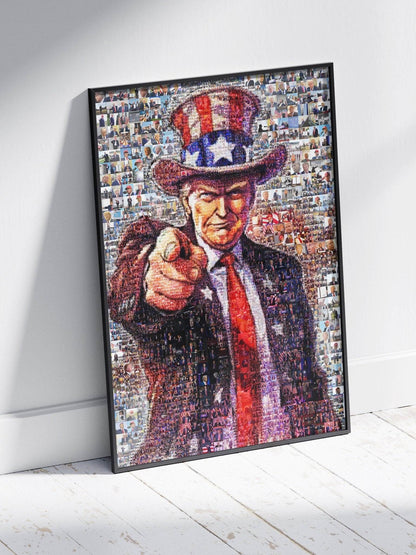 Mosaic Portrait of Donald Trump - Unique Artwork for Collectors and Fans - AtelierMosaics