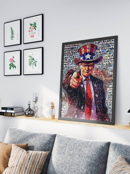 Mosaic Portrait of Donald Trump - Unique Artwork for Collectors and Fans - AtelierMosaics