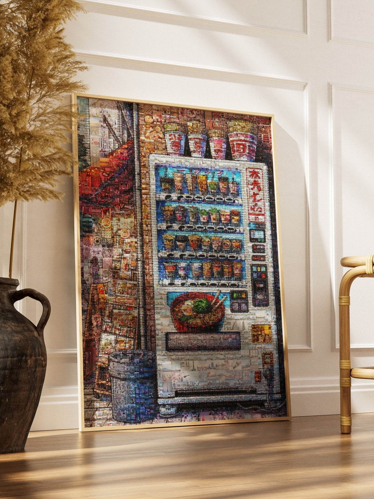 Tokyo Ramen Machine – Japanese Mosaic Art Print - AtelierMosaics