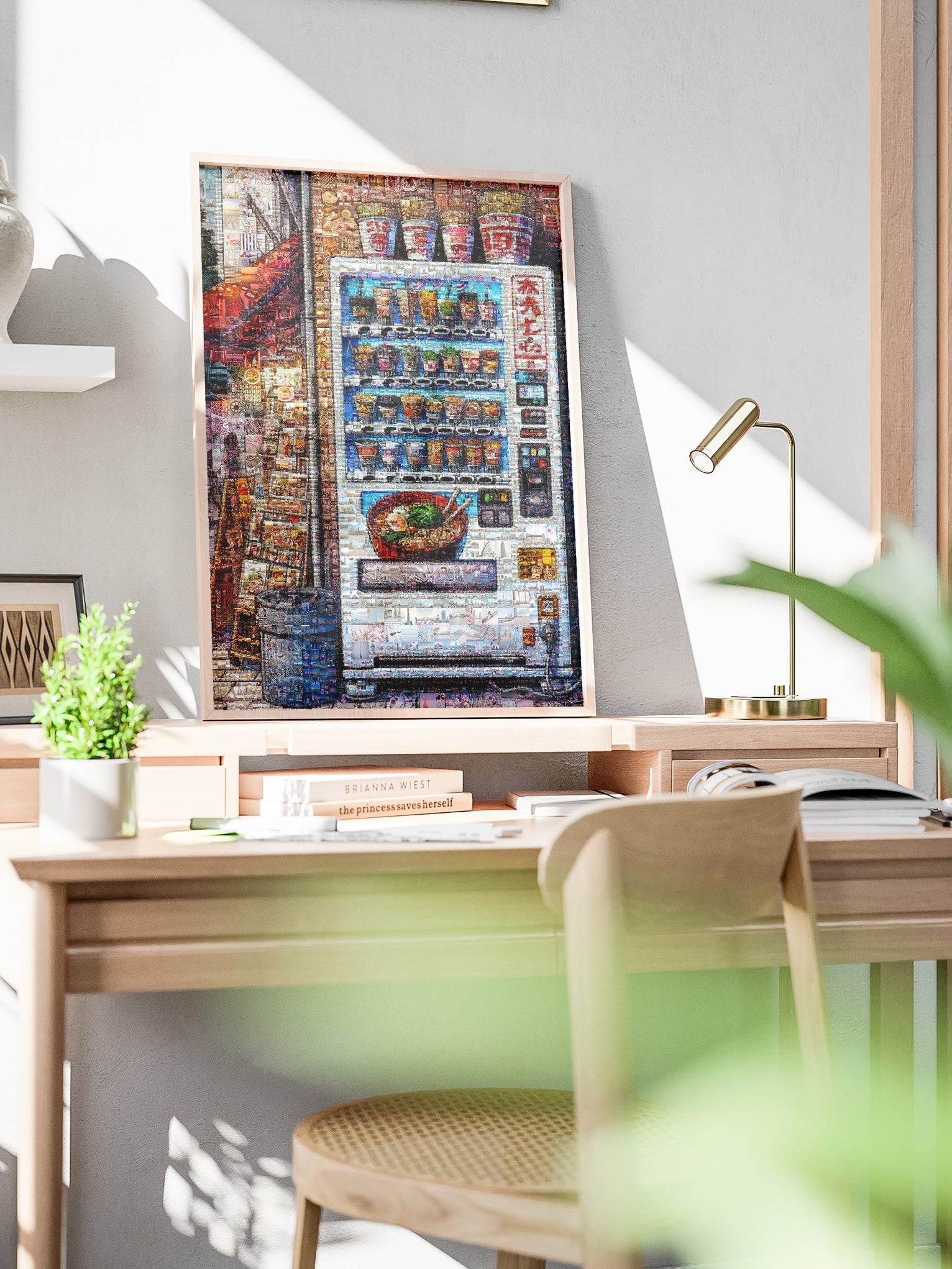 Tokyo Ramen Machine – Japanese Mosaic Art Print - AtelierMosaics