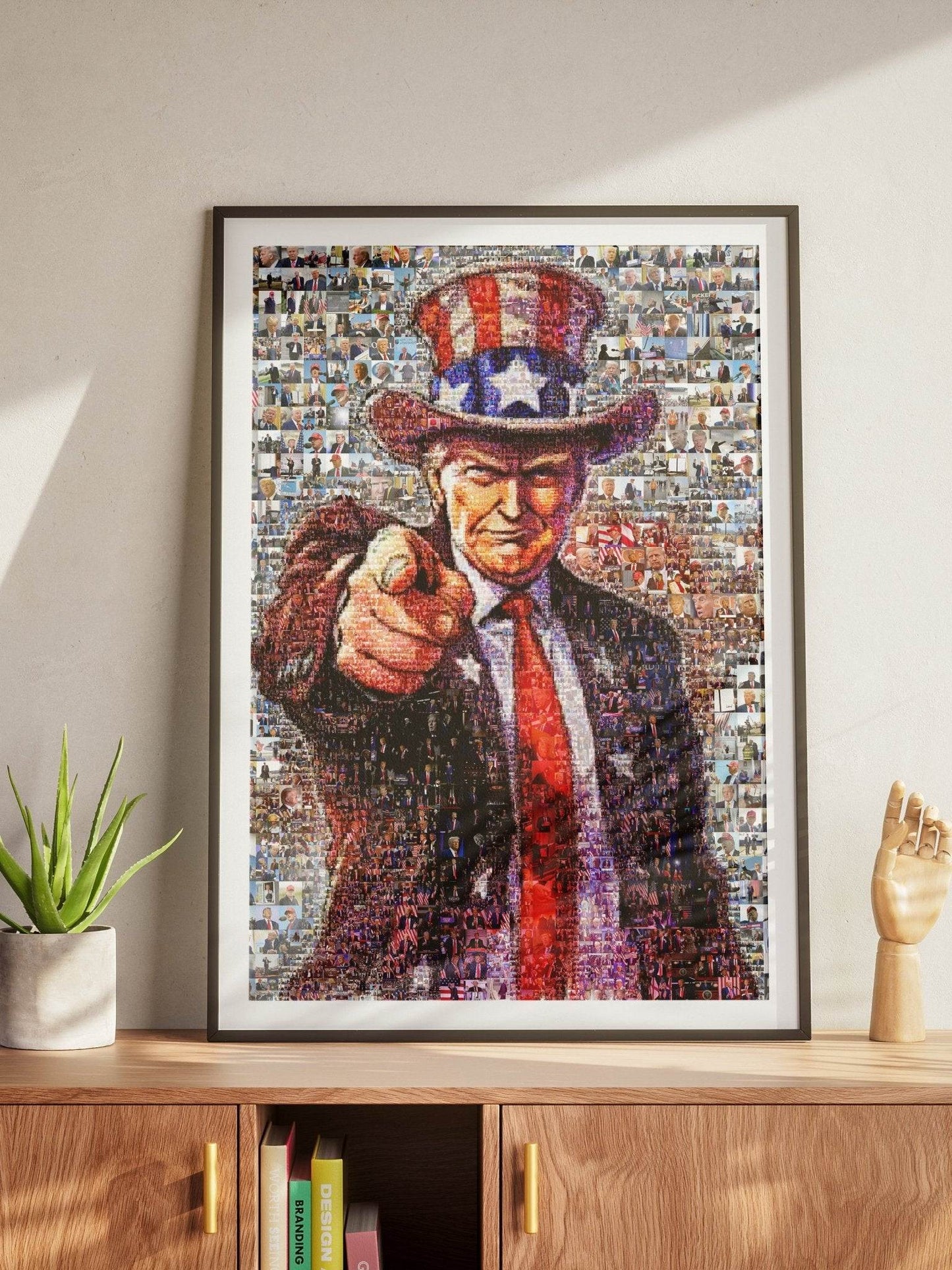 Mosaic Portrait of Donald Trump - Unique Artwork for Collectors and Fans - AtelierMosaics