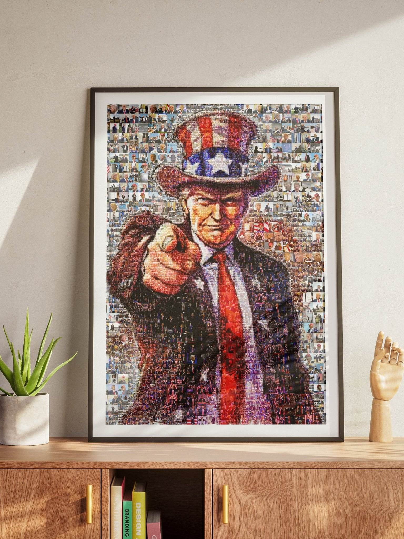 Mosaic Portrait of Donald Trump - Unique Artwork for Collectors and Fans - AtelierMosaics