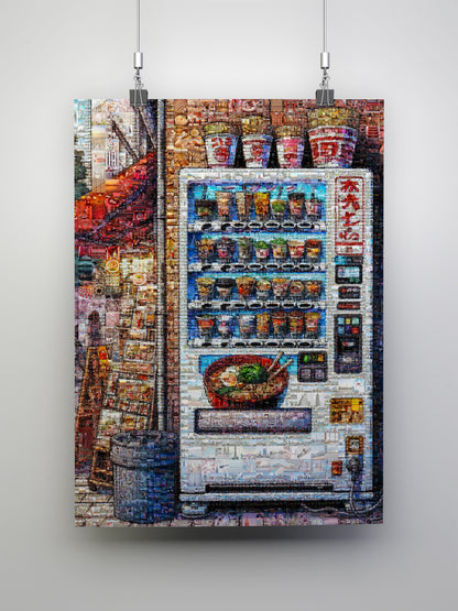 Tokyo Ramen Machine – Japanese Mosaic Art Print AtelierMosaics