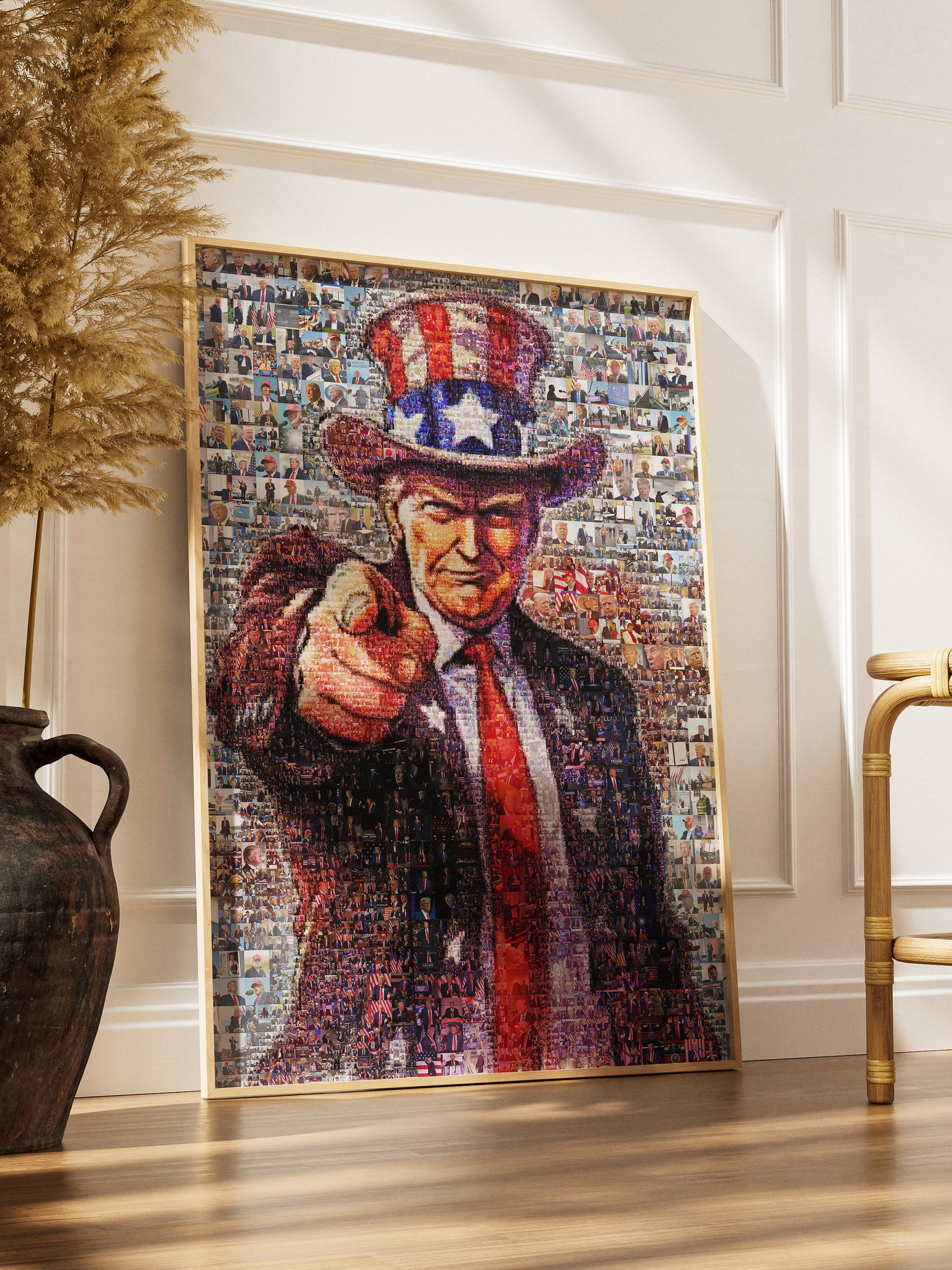 Mosaic Portrait of Donald Trump - Unique Artwork for Collectors and Fans AtelierMosaics