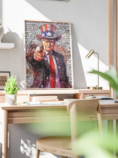 Mosaic Portrait of Donald Trump - Unique Artwork for Collectors and Fans AtelierMosaics