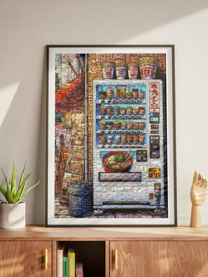 Tokyo Ramen Machine – Japanese Mosaic Art Print AtelierMosaics
