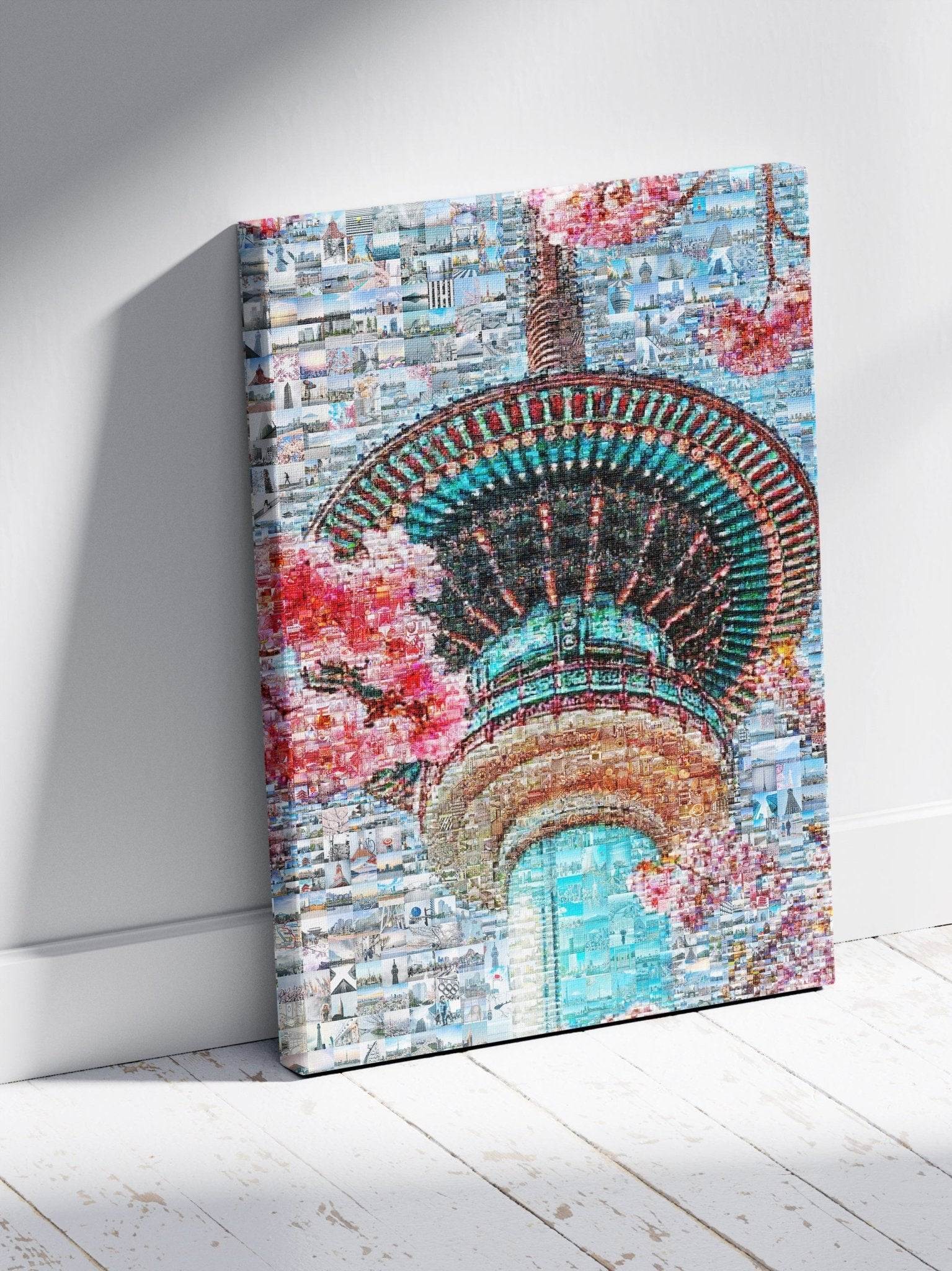 Tokyo Mosaic Art — Skytree with Cherry Blossoms in Spring - AtelierMosaics