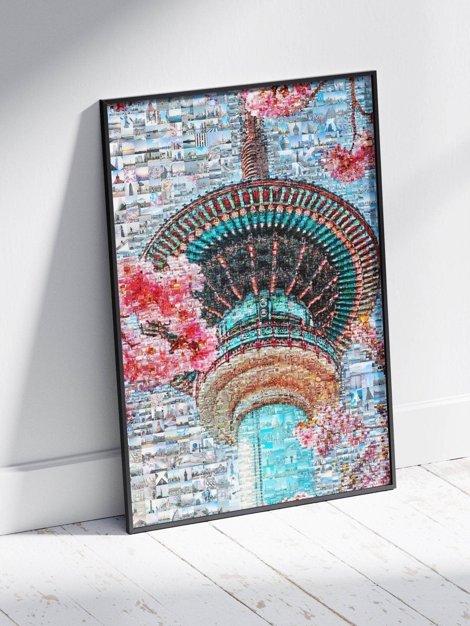 Tokyo Mosaic Art — Skytree with Cherry Blossoms in Spring - AtelierMosaics