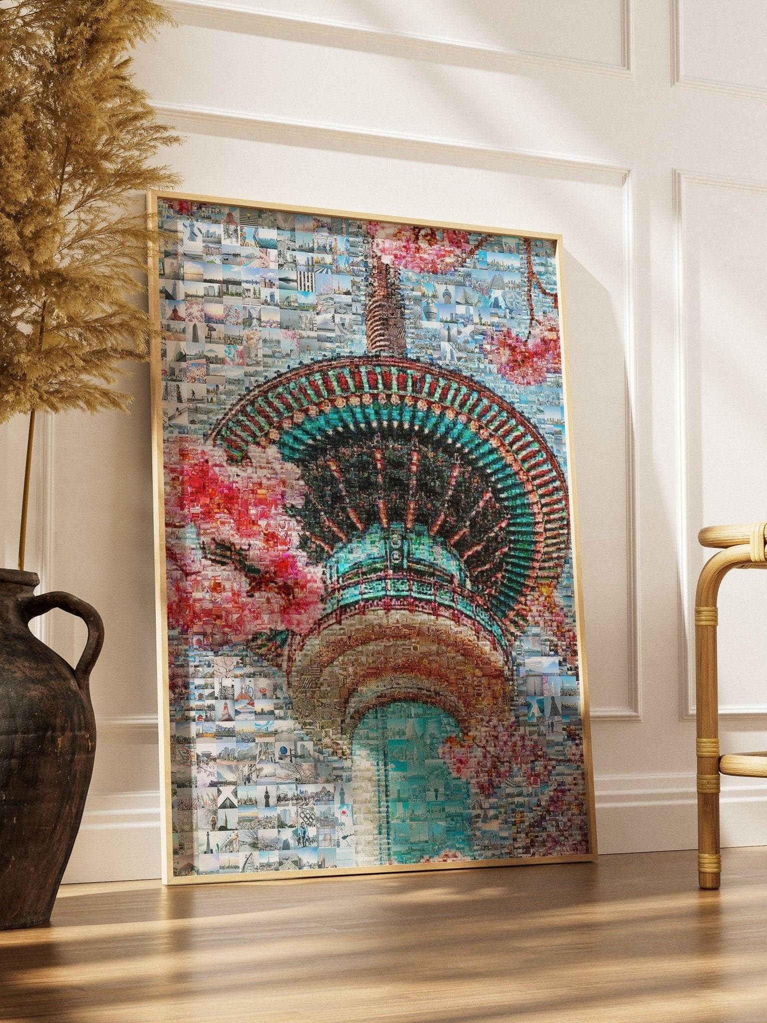 Tokyo Mosaic Art — Skytree with Cherry Blossoms in Spring - AtelierMosaics
