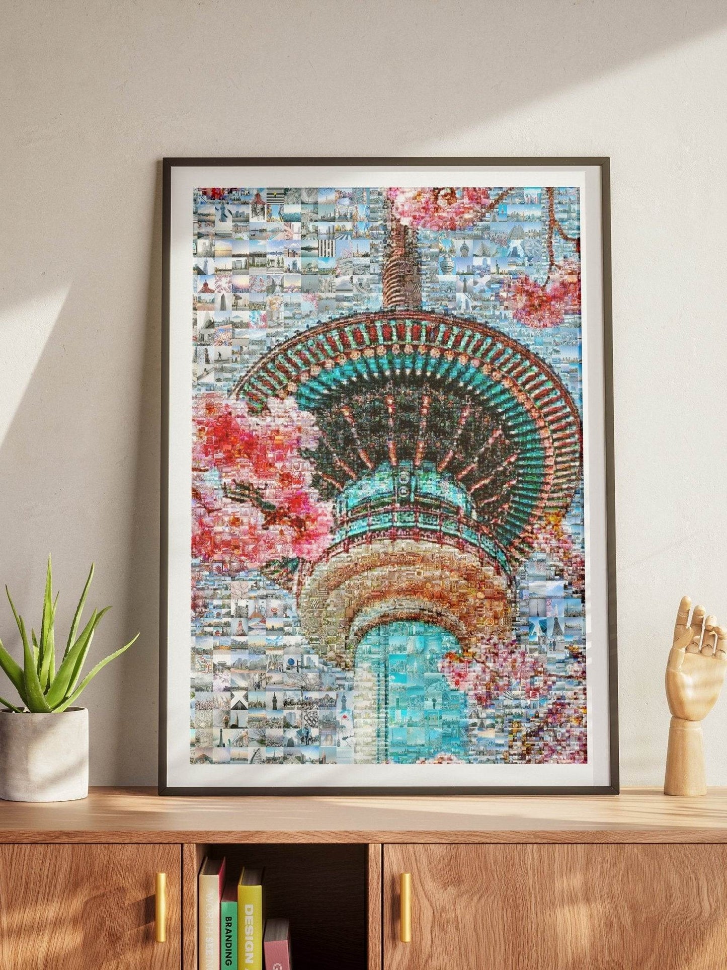 Tokyo Mosaic Art — Skytree with Cherry Blossoms in Spring - AtelierMosaics