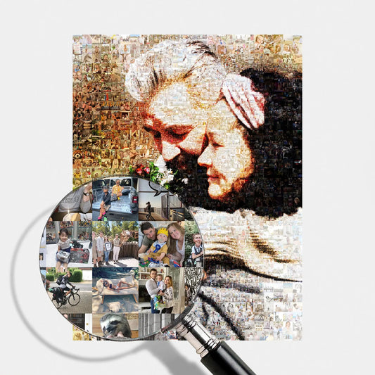 50th golden wedding anniversary personalized photo mosaic