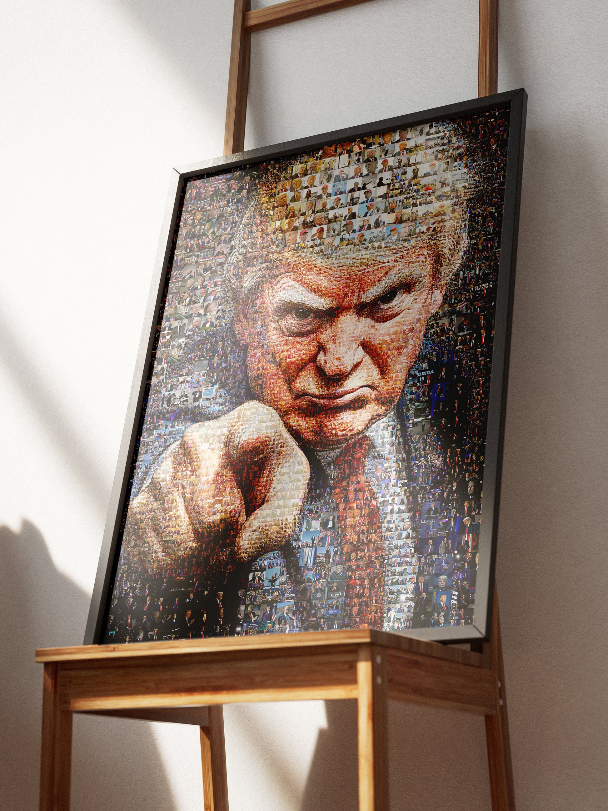 Donald Trump Pointing Portrait – Mosaic of Leadership and Determination AtelierMosaics