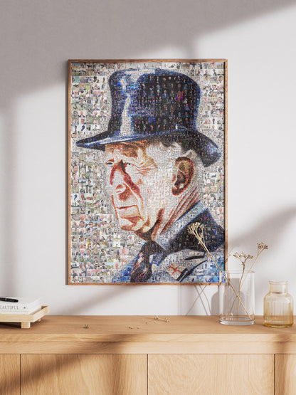 Stunning Mosaic Portrait of King Charles III - Unique Artwork for Collectors and Royal Enthusiasts