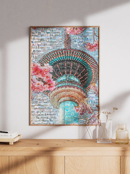 Tokyo Mosaic Art — Skytree with Cherry Blossoms in Spring AtelierMosaics