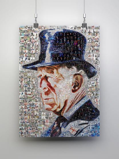 Stunning Mosaic Portrait of King Charles III - Unique Artwork for Collectors and Royal Enthusiasts