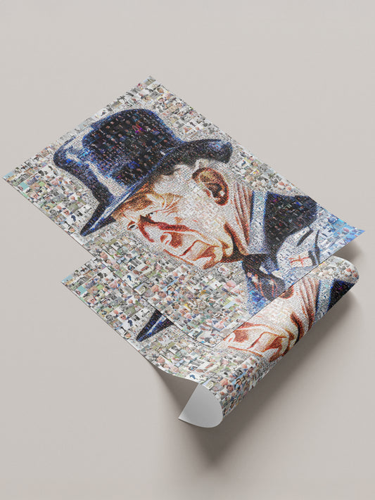 Stunning Mosaic Portrait of King Charles III - Unique Artwork for Collectors and Royal Enthusiasts