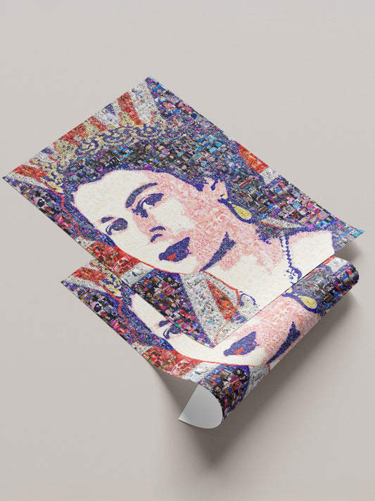 Stunning Mosaic Artwork of Queen Elizabeth II - Unique Home Decor for Royalty Lovers