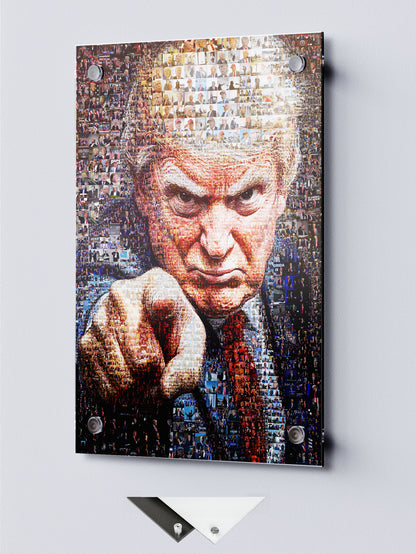Donald Trump Pointing Portrait – Mosaic of Leadership and Determination AtelierMosaics
