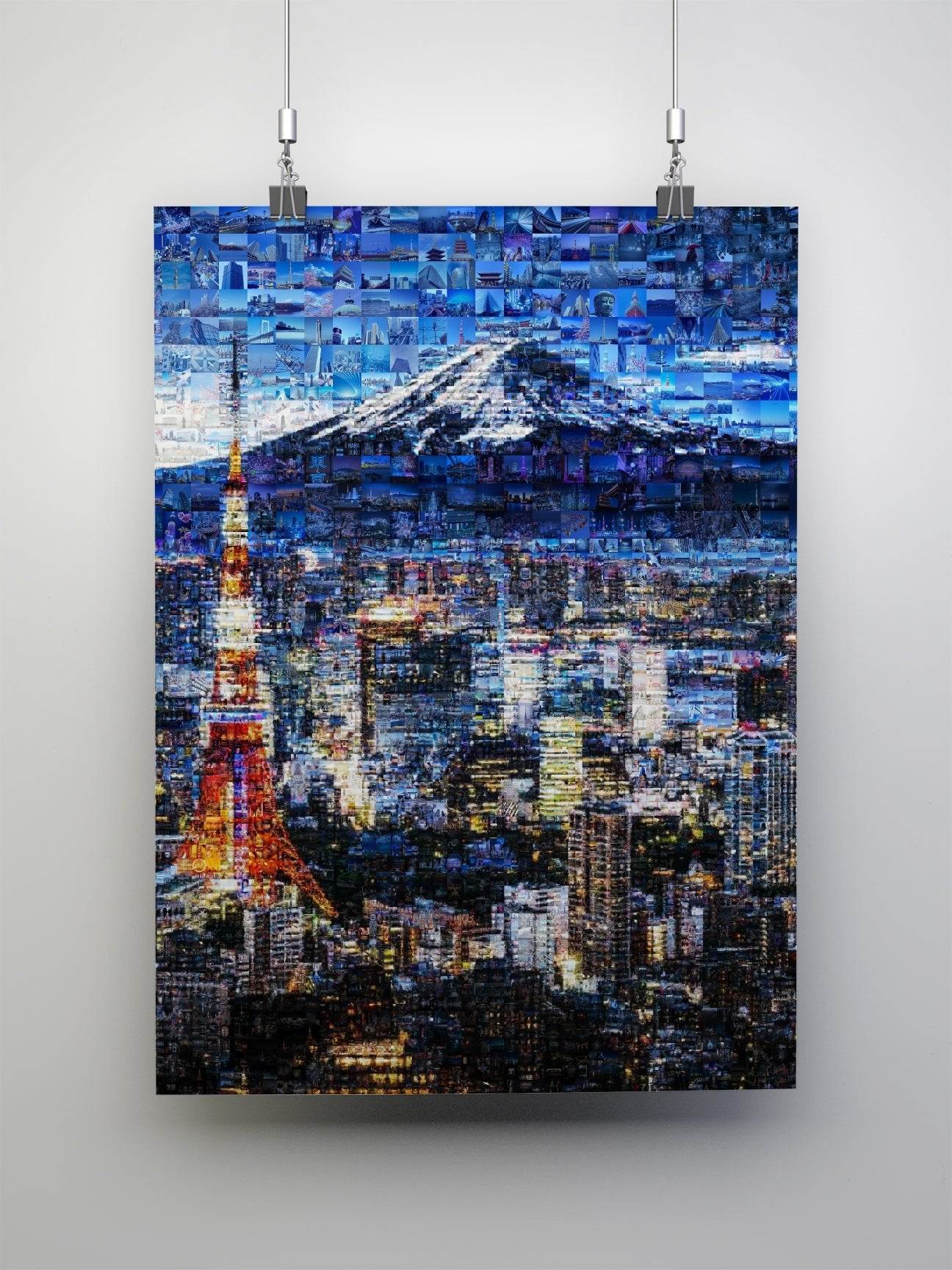 Tokyo Skyline & Mount Fuji – Japanese Mosaic Wall Art - AtelierMosaics