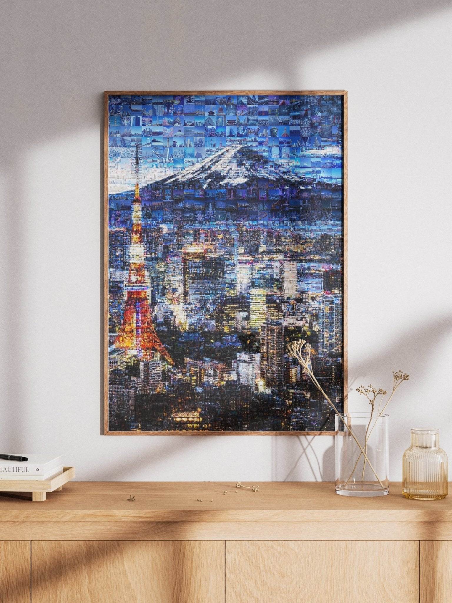 Tokyo Skyline & Mount Fuji – Japanese Mosaic Wall Art - AtelierMosaics