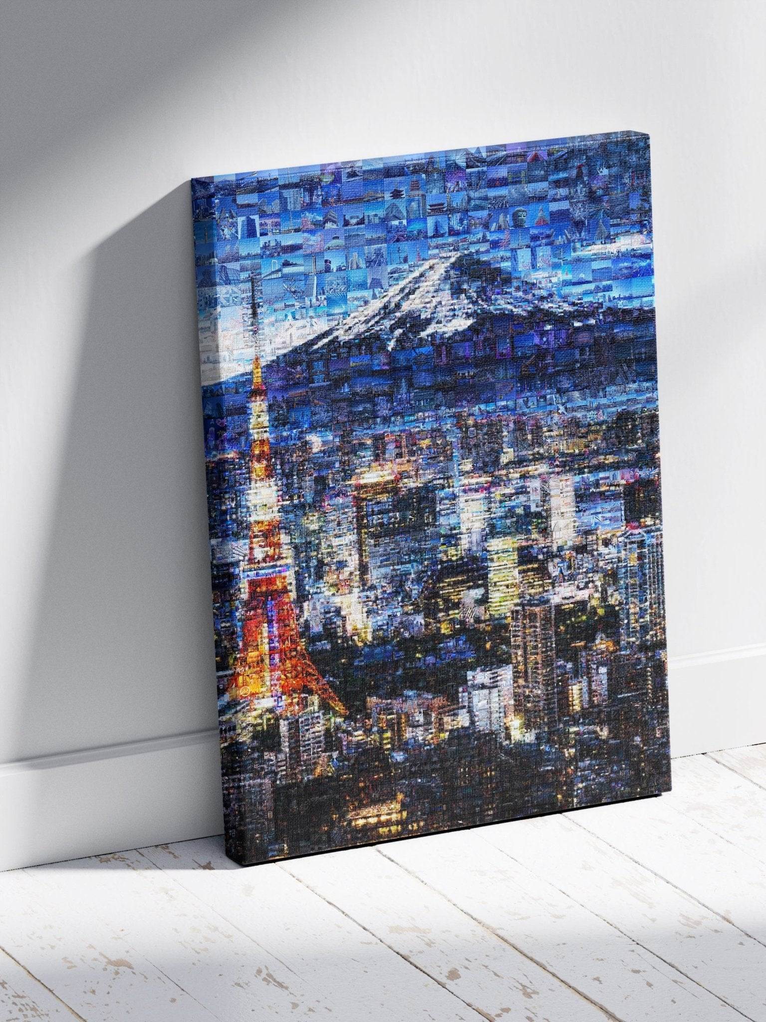 Tokyo Skyline & Mount Fuji – Japanese Mosaic Wall Art - AtelierMosaics