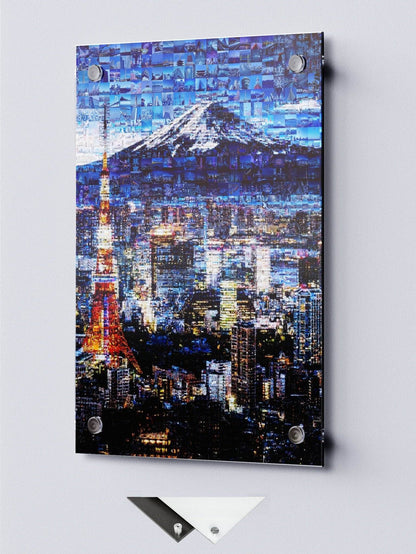 Tokyo Skyline & Mount Fuji – Japanese Mosaic Wall Art - AtelierMosaics
