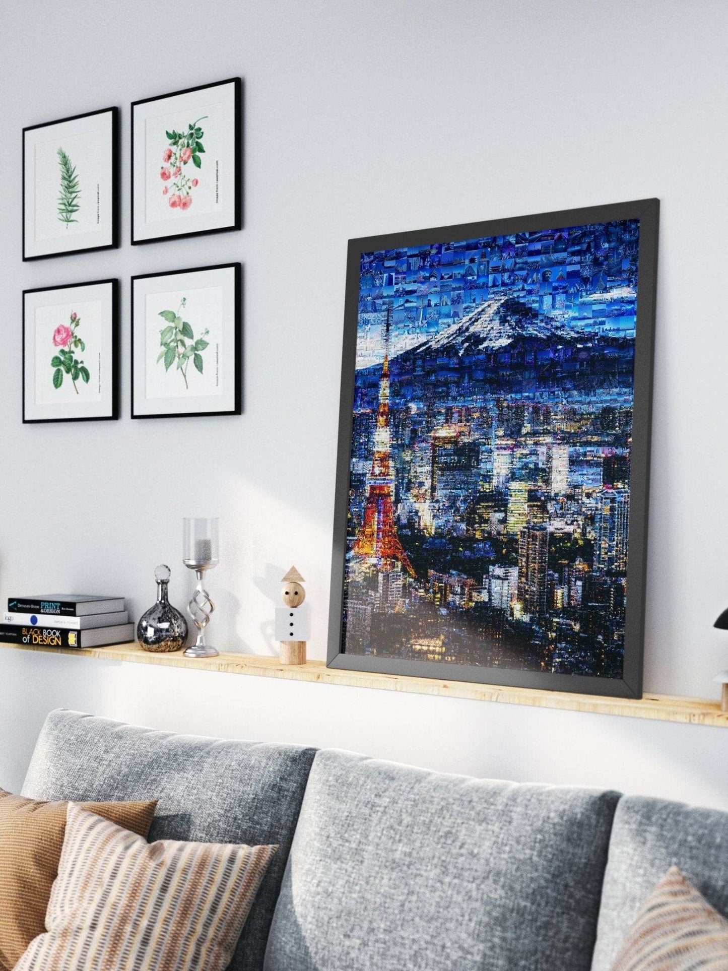 Tokyo Skyline & Mount Fuji – Japanese Mosaic Wall Art - AtelierMosaics