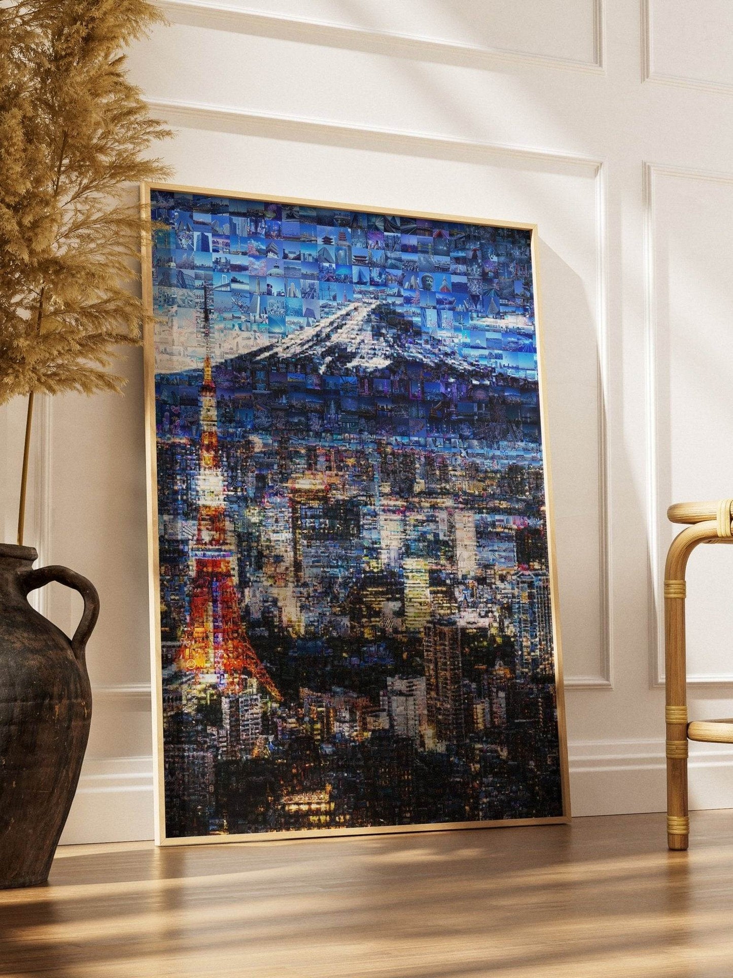 Tokyo Skyline & Mount Fuji – Japanese Mosaic Wall Art - AtelierMosaics