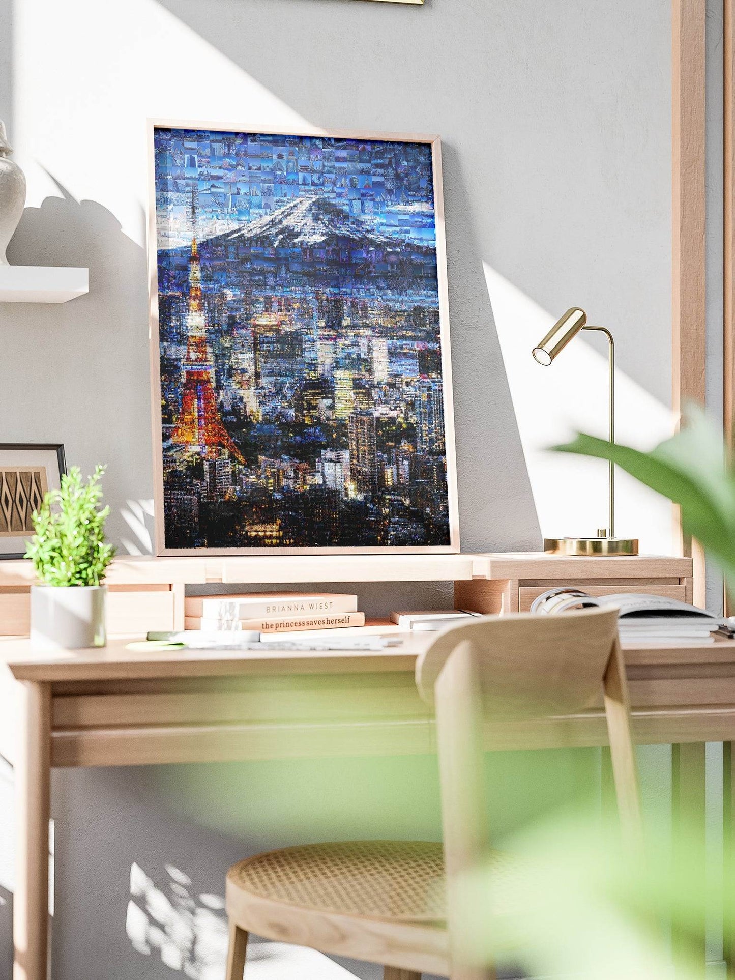 Tokyo Skyline & Mount Fuji – Japanese Mosaic Wall Art - AtelierMosaics