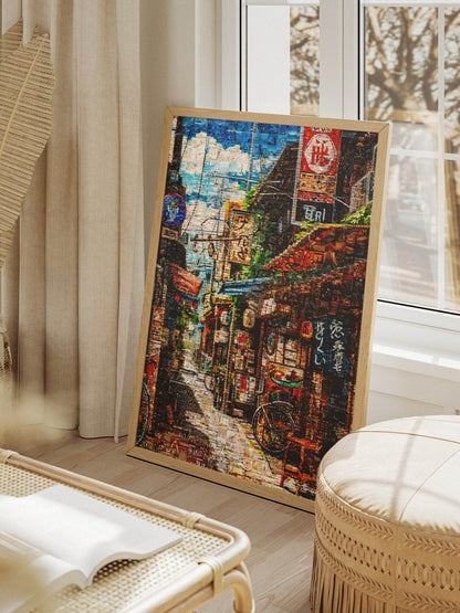 Tokyo Backstreet – Japanese Mosaic Wall Art - AtelierMosaics