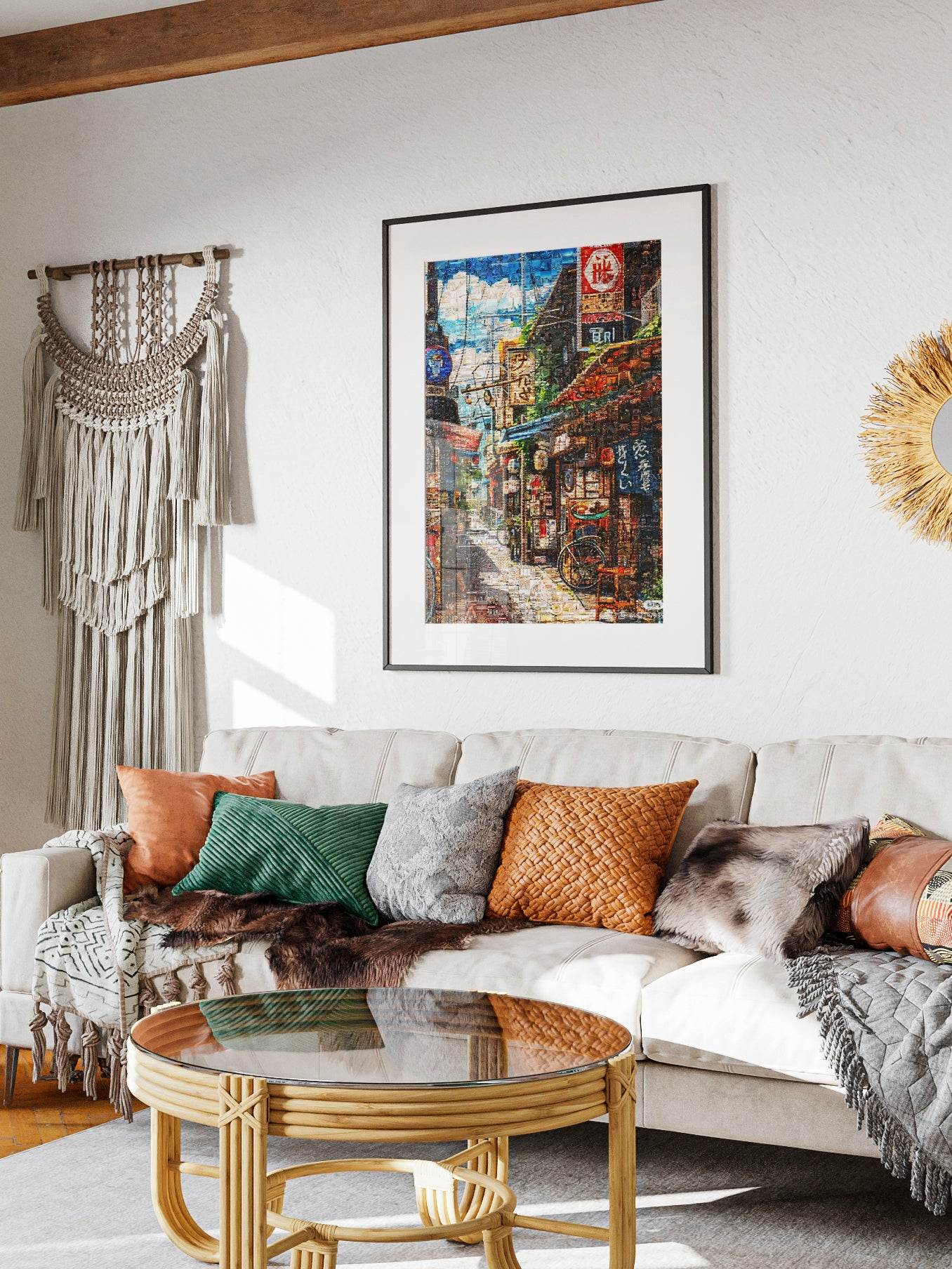 Tokyo Backstreet – Japanese Mosaic Wall Art - AtelierMosaics