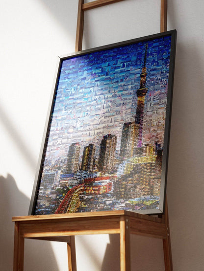 Tokyo Skytree Night Lights – Japan Mosaic Art Print - AtelierMosaics