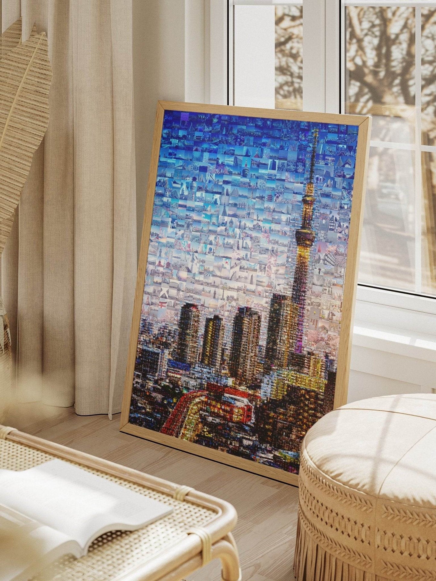Tokyo Skytree Night Lights – Japan Mosaic Art Print - AtelierMosaics