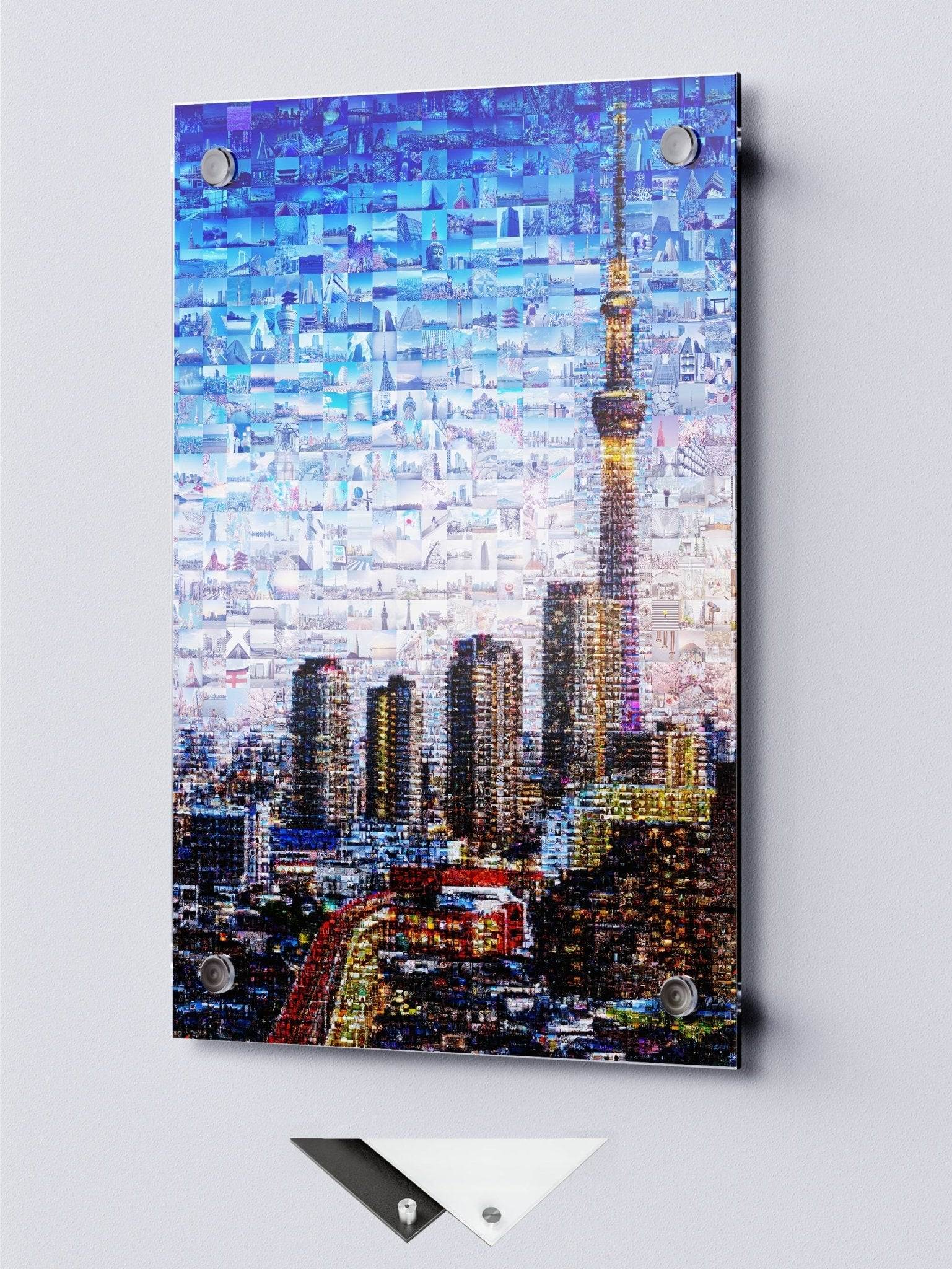 Tokyo Skytree Night Lights – Japan Mosaic Art Print - AtelierMosaics