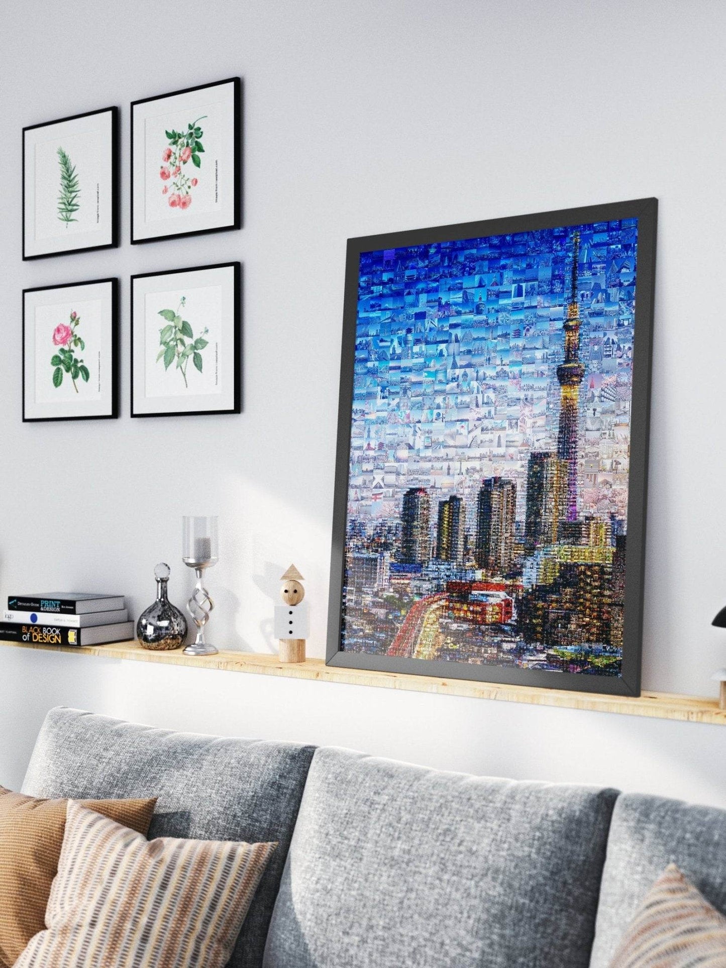 Tokyo Skytree Night Lights – Japan Mosaic Art Print - AtelierMosaics