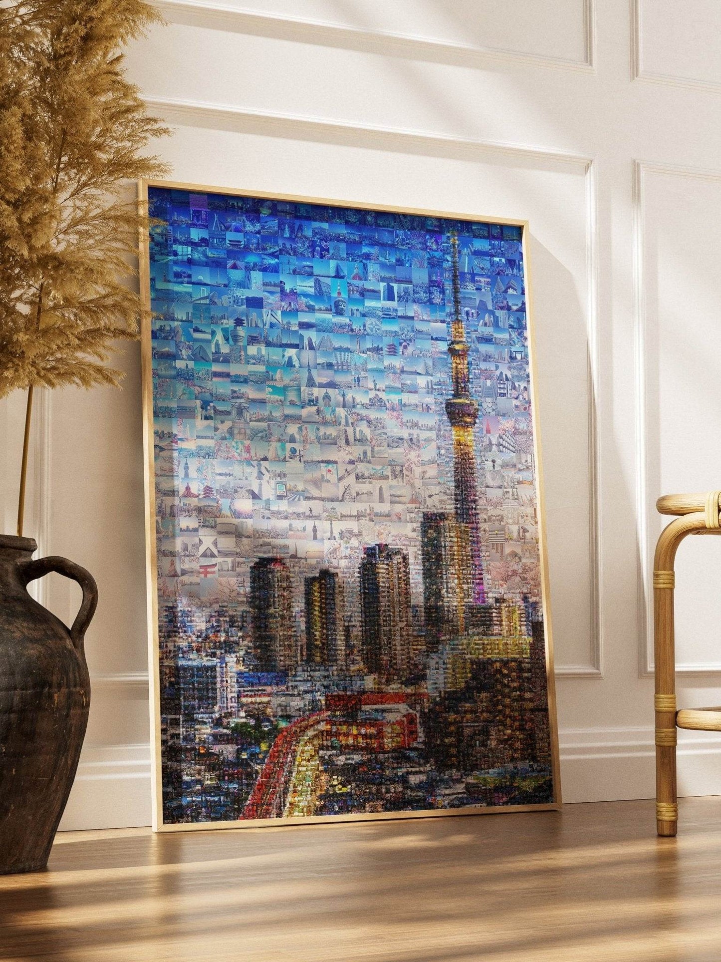 Tokyo Skytree Night Lights – Japan Mosaic Art Print - AtelierMosaics