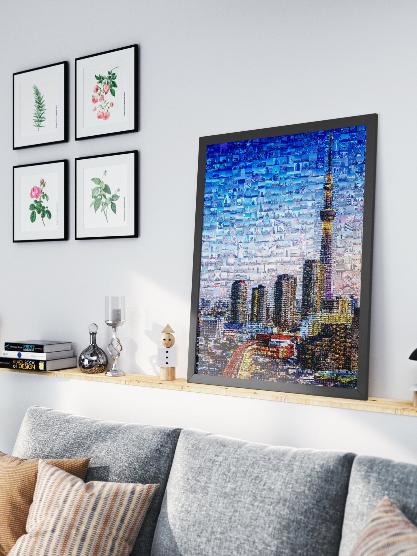 Tokyo Skytree Night Lights – Japan Mosaic Art Print AtelierMosaics