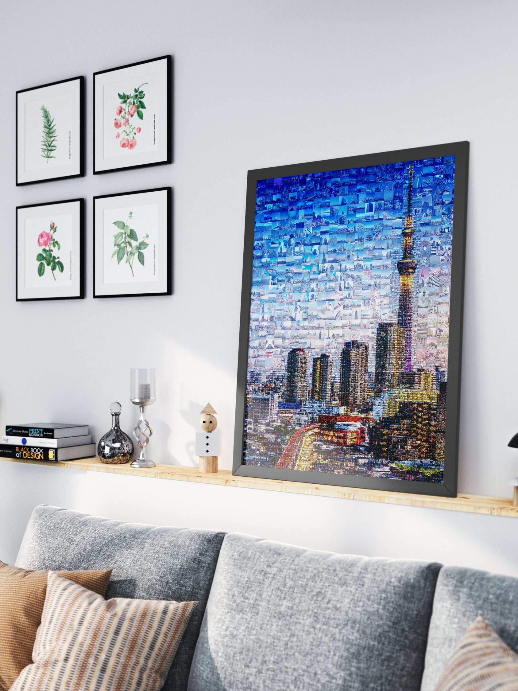 Tokyo Skytree Night Lights – Japan Mosaic Art Print AtelierMosaics