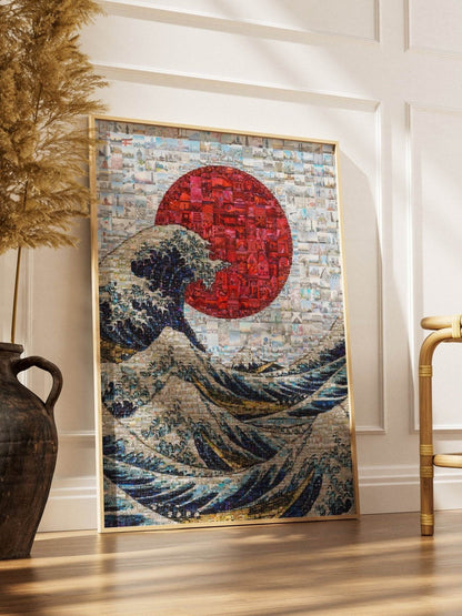 The Great Wave of Japan – Mosaic Wall Art Print - AtelierMosaics